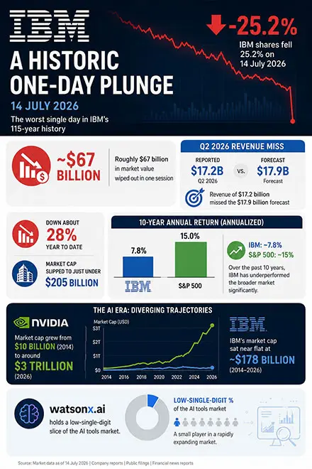 IBM Stock Crash Explainer Graphics